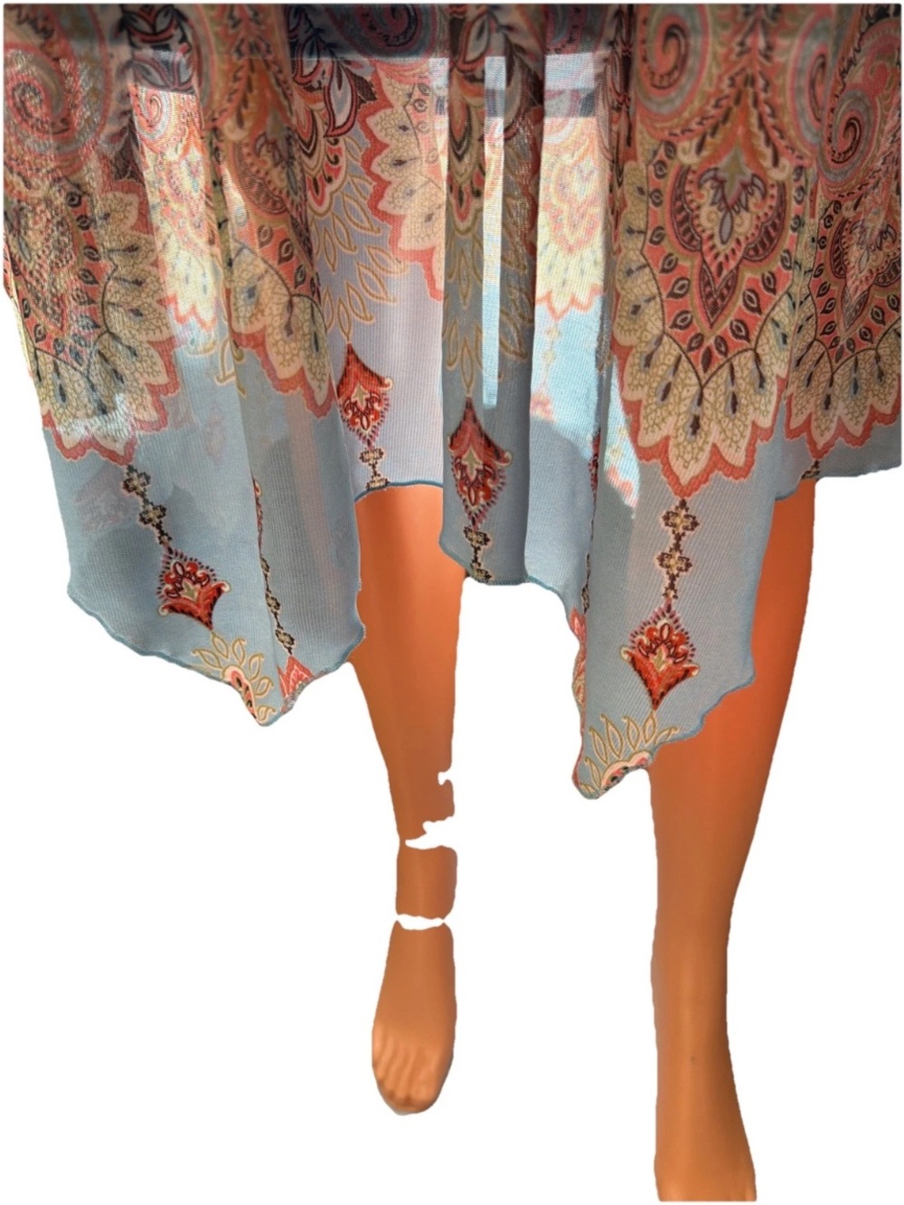 Studio by JPR Blue and Coral Crochet Yoke Midi Dress - Picture 8 of 12